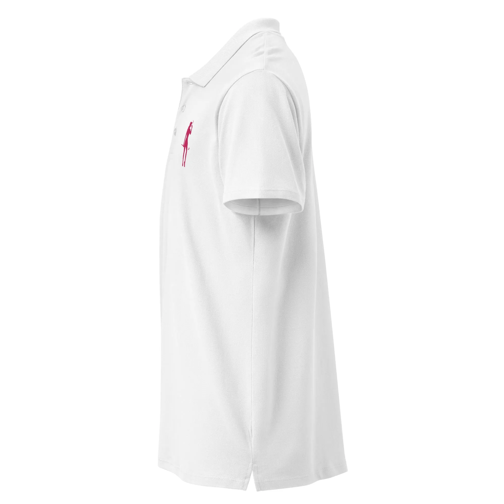 Female Golfer Premium Pique Embroidered Polo Shirt - Pink