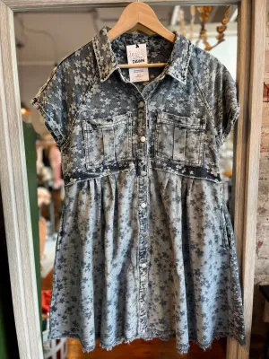 Floral Buttondown Tunic Dress