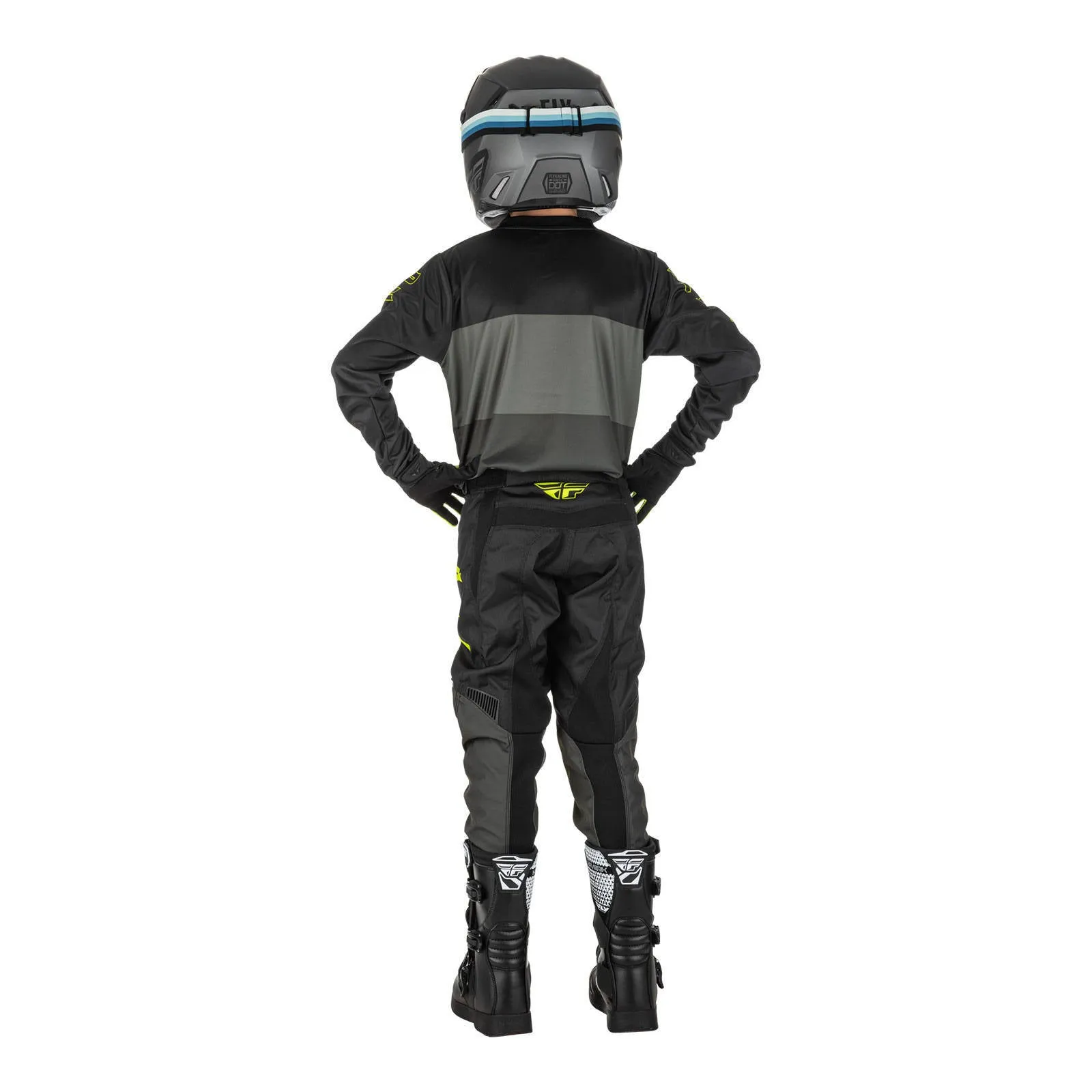 Fly Racing 2022 F-16 Youth Pant - Grey / Black / Hivis
