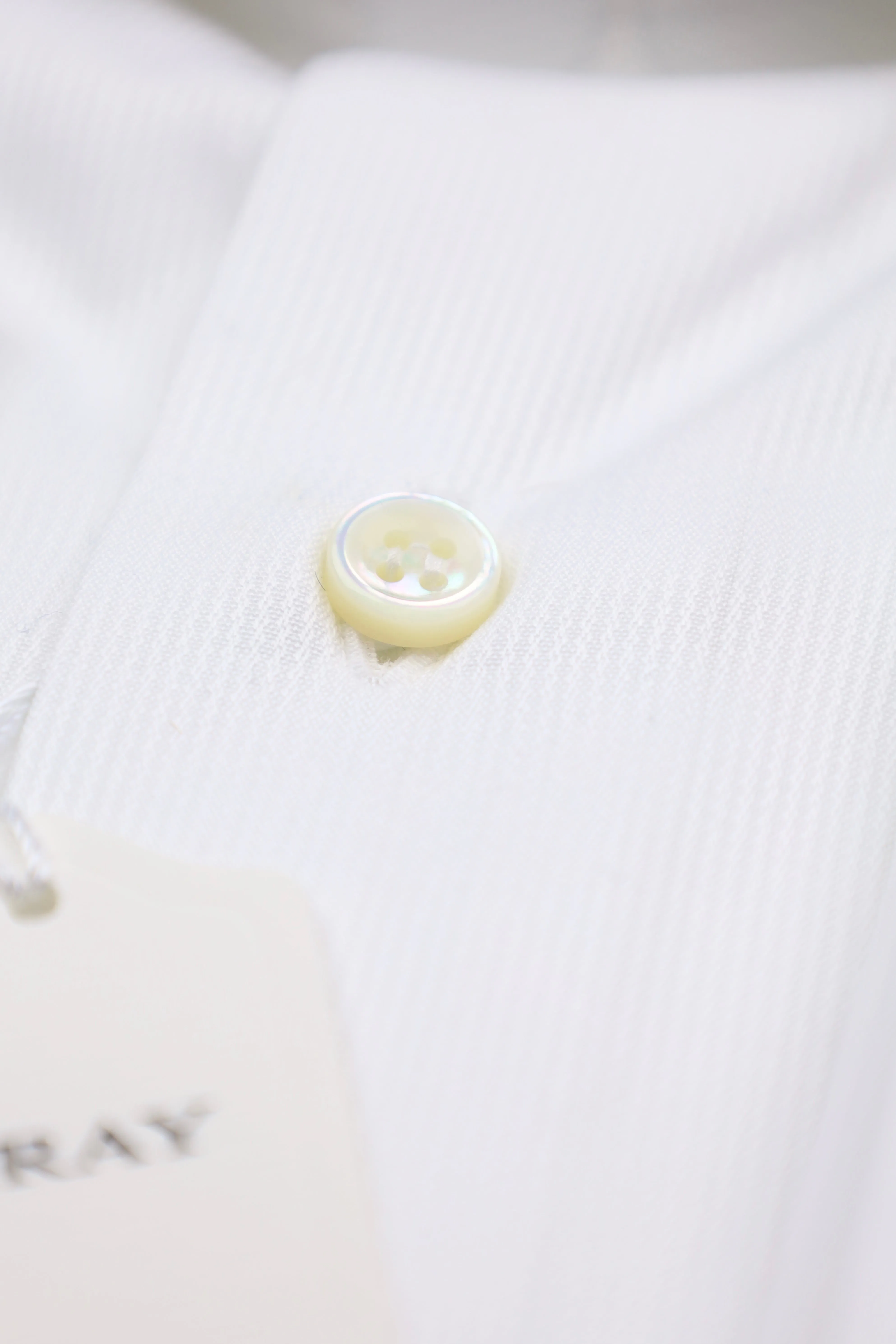 Fray White Cotton Micro-Stripe Shirt