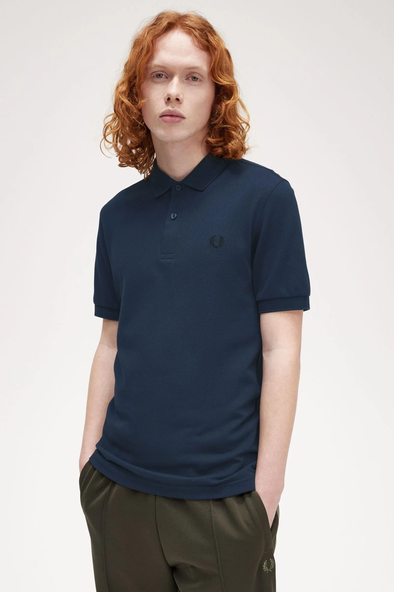 Fred Perry M6000 Plain Polo Shirt Dark Navy