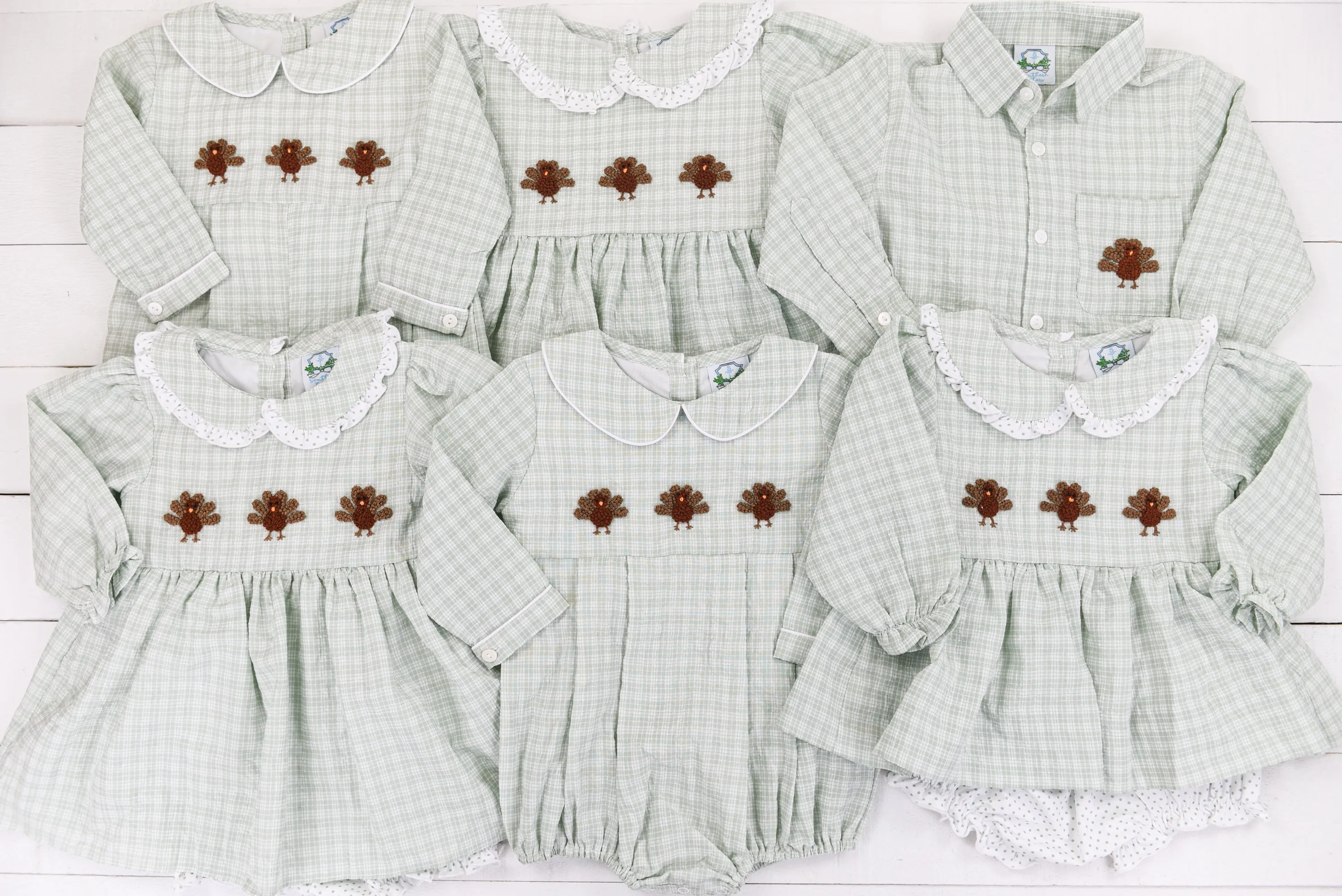 FrenchKnot Trio Turkeys Girls Pants Set