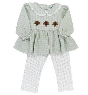 FrenchKnot Trio Turkeys Girls Pants Set