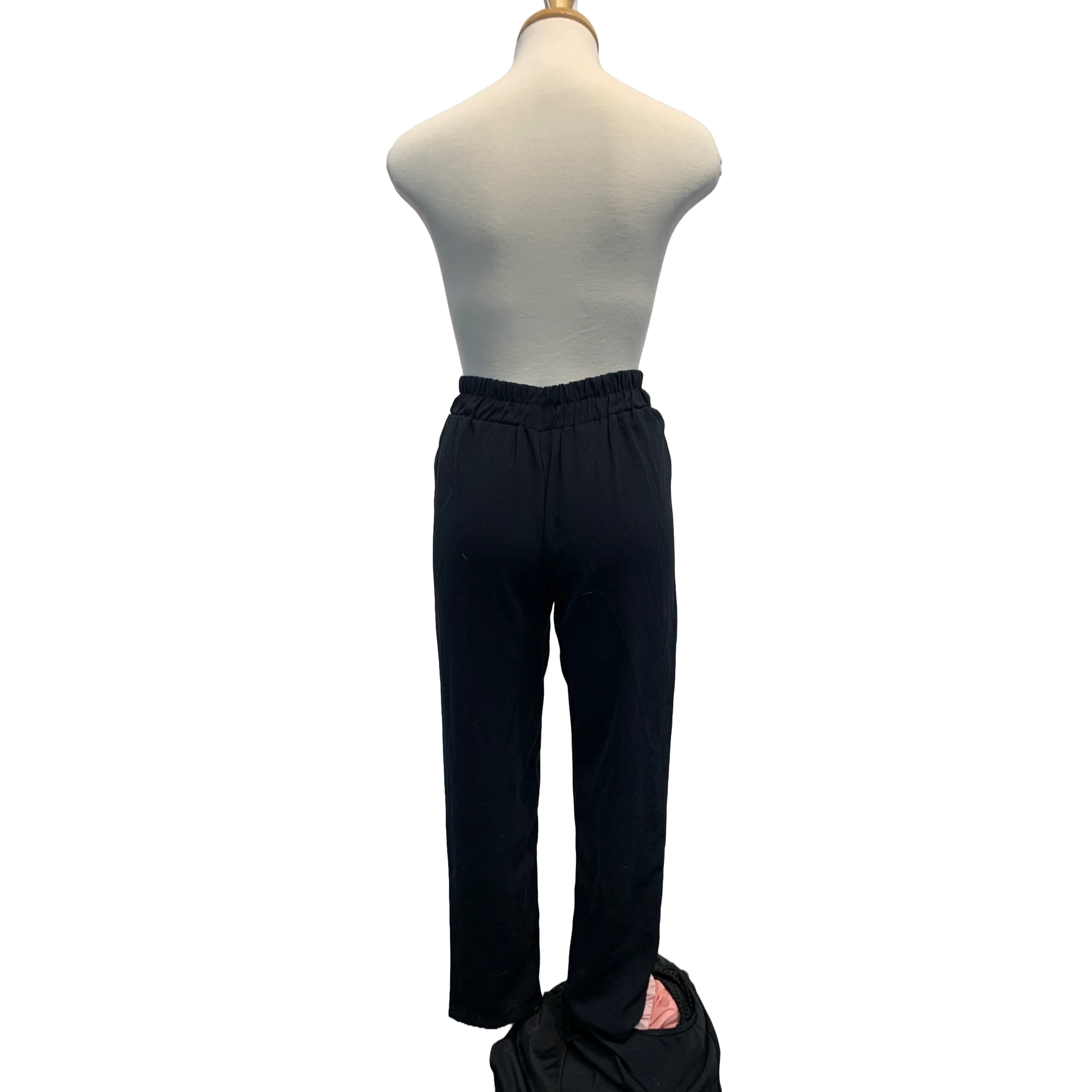 Front Tie Black Pants