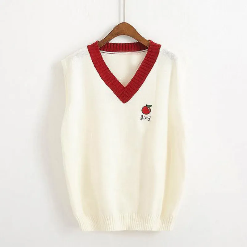 Fruit Japanese embroidery sweater vest