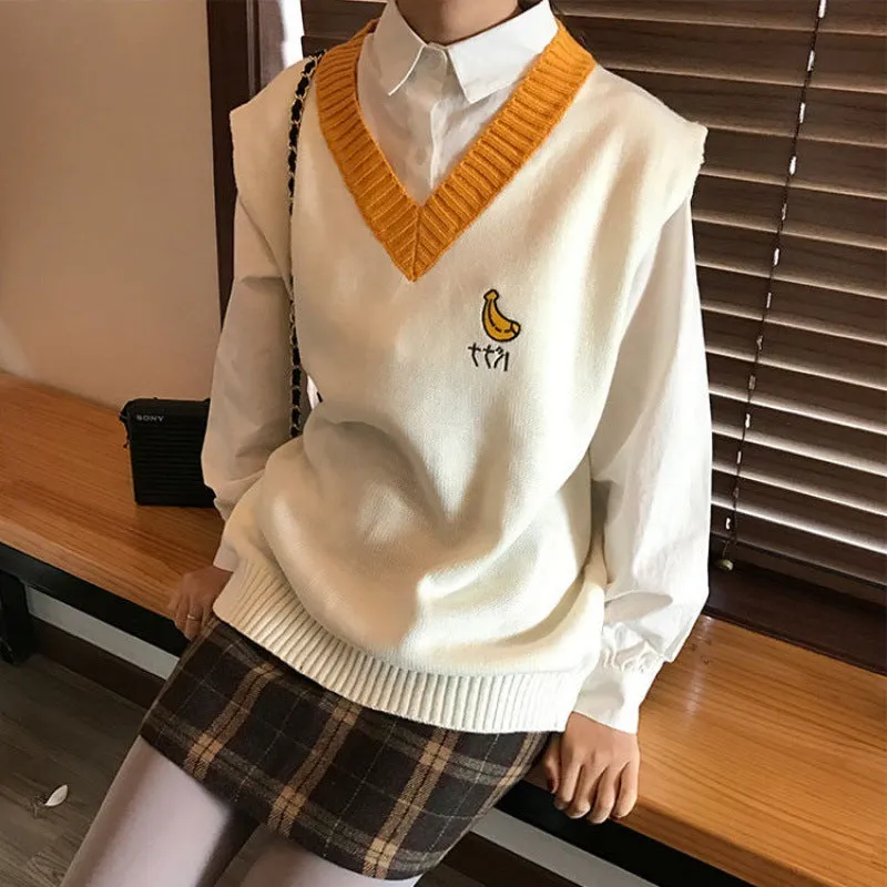 Fruit Japanese embroidery sweater vest