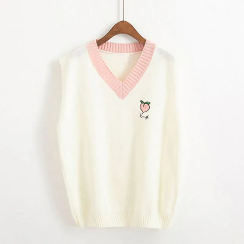 Fruit Japanese embroidery sweater vest