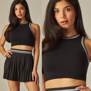 Full Court Crop Tank - Black