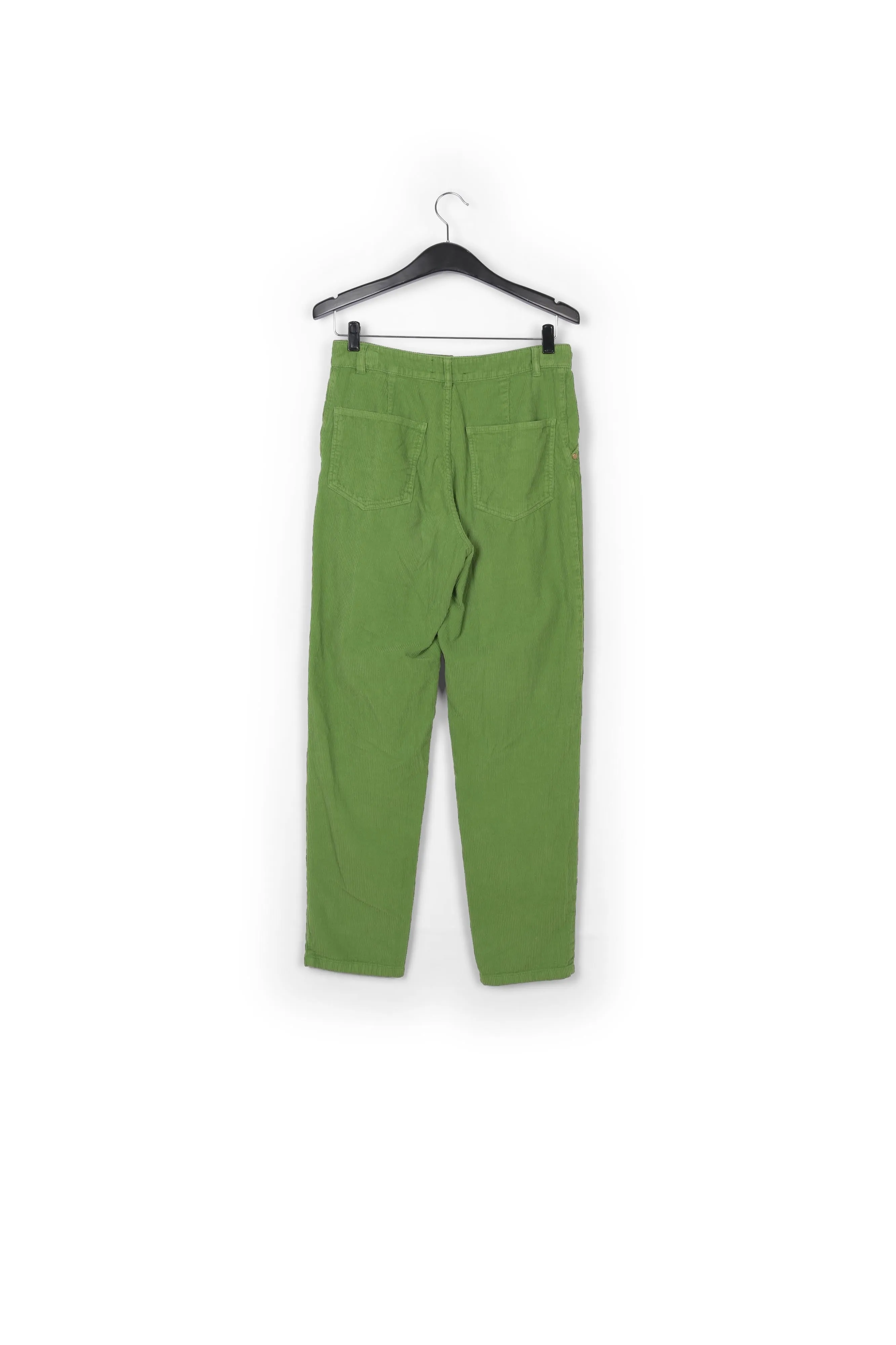 Green cotton-corduroy pants