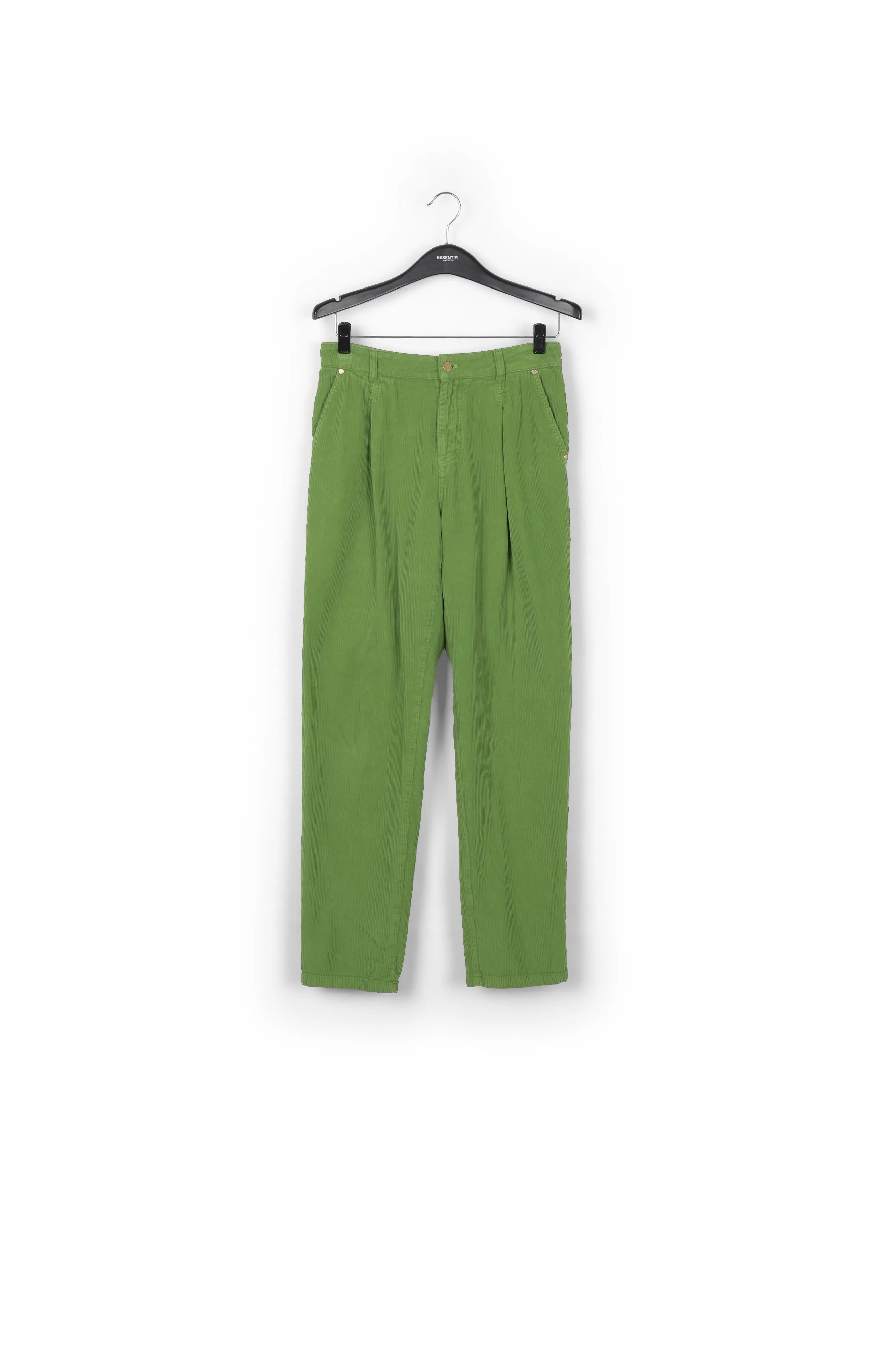 Green cotton-corduroy pants