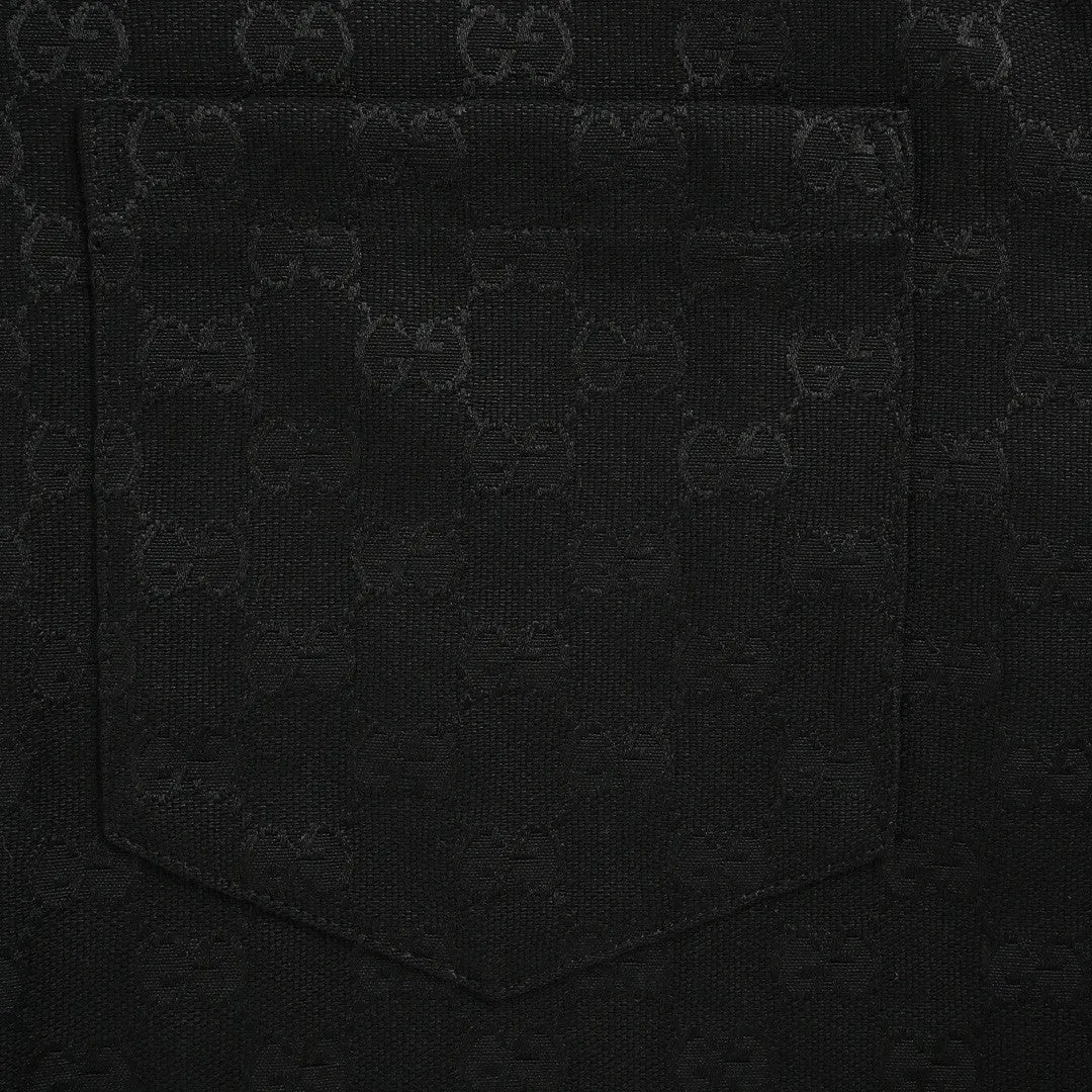 Gucci GG Monogram Black Short Sleeve Shirt