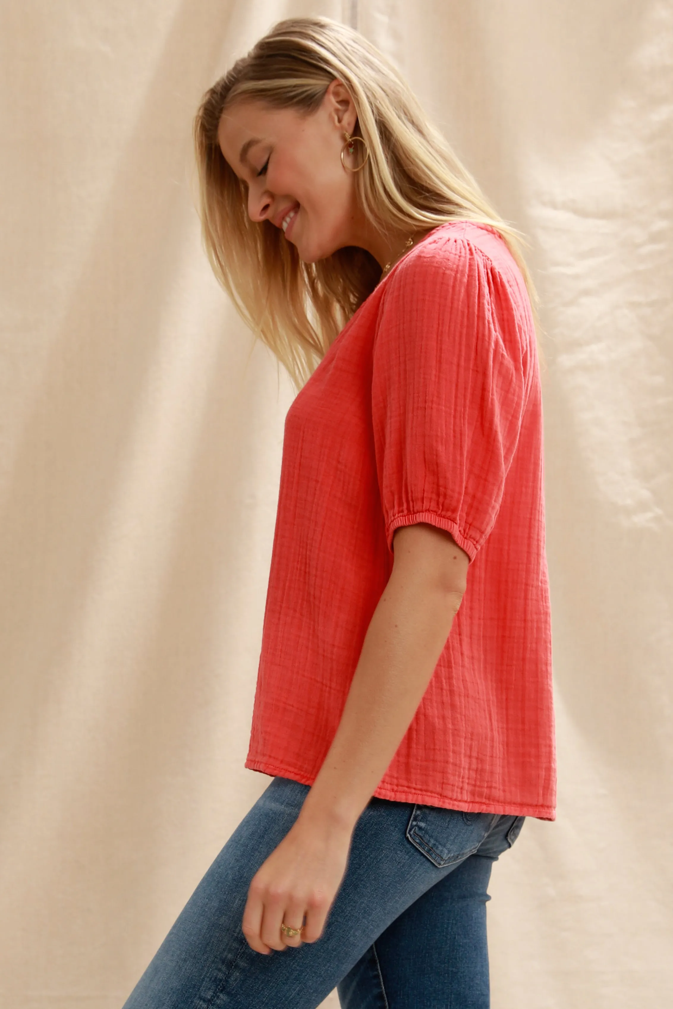 Half Puff Sleeve Top