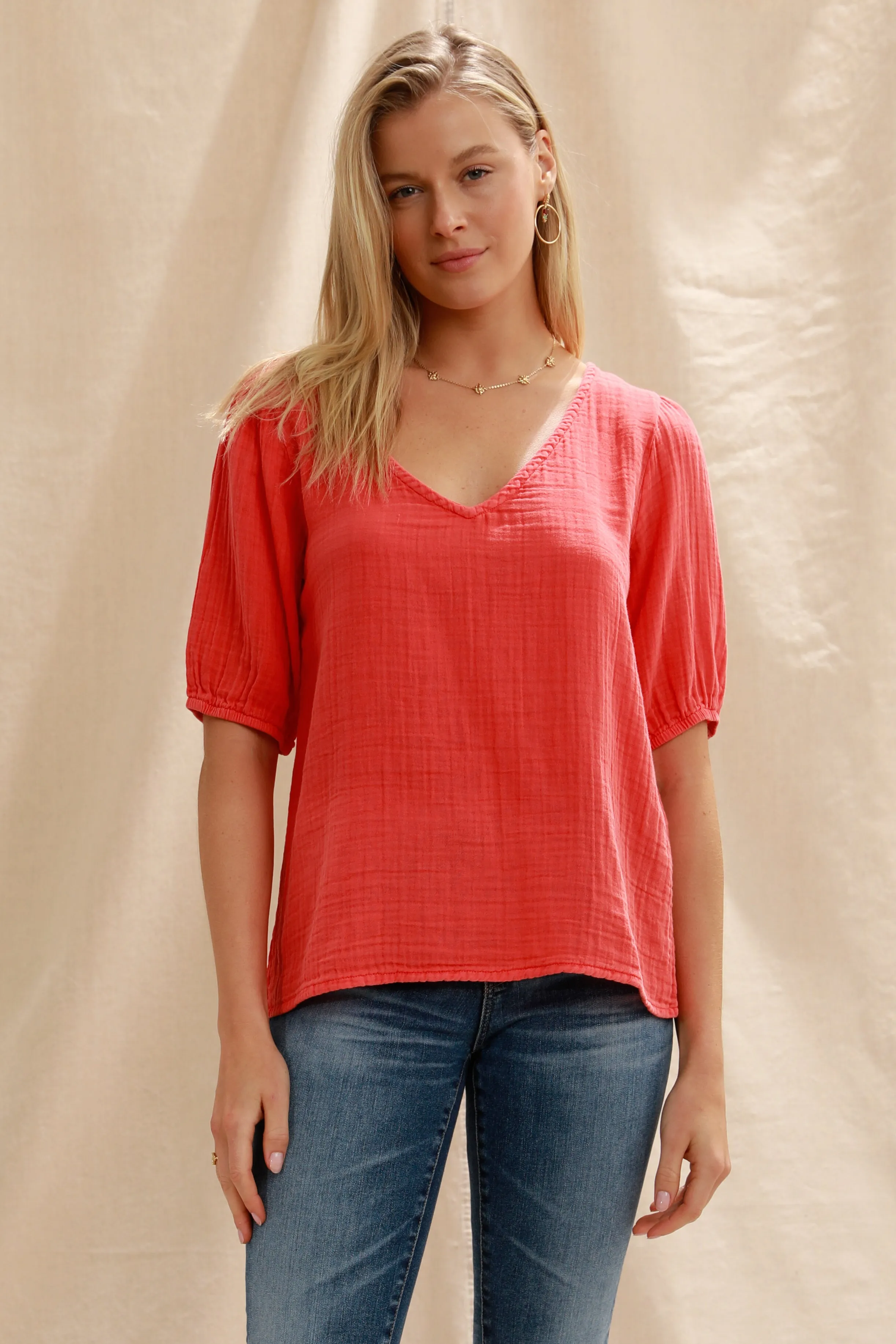 Half Puff Sleeve Top