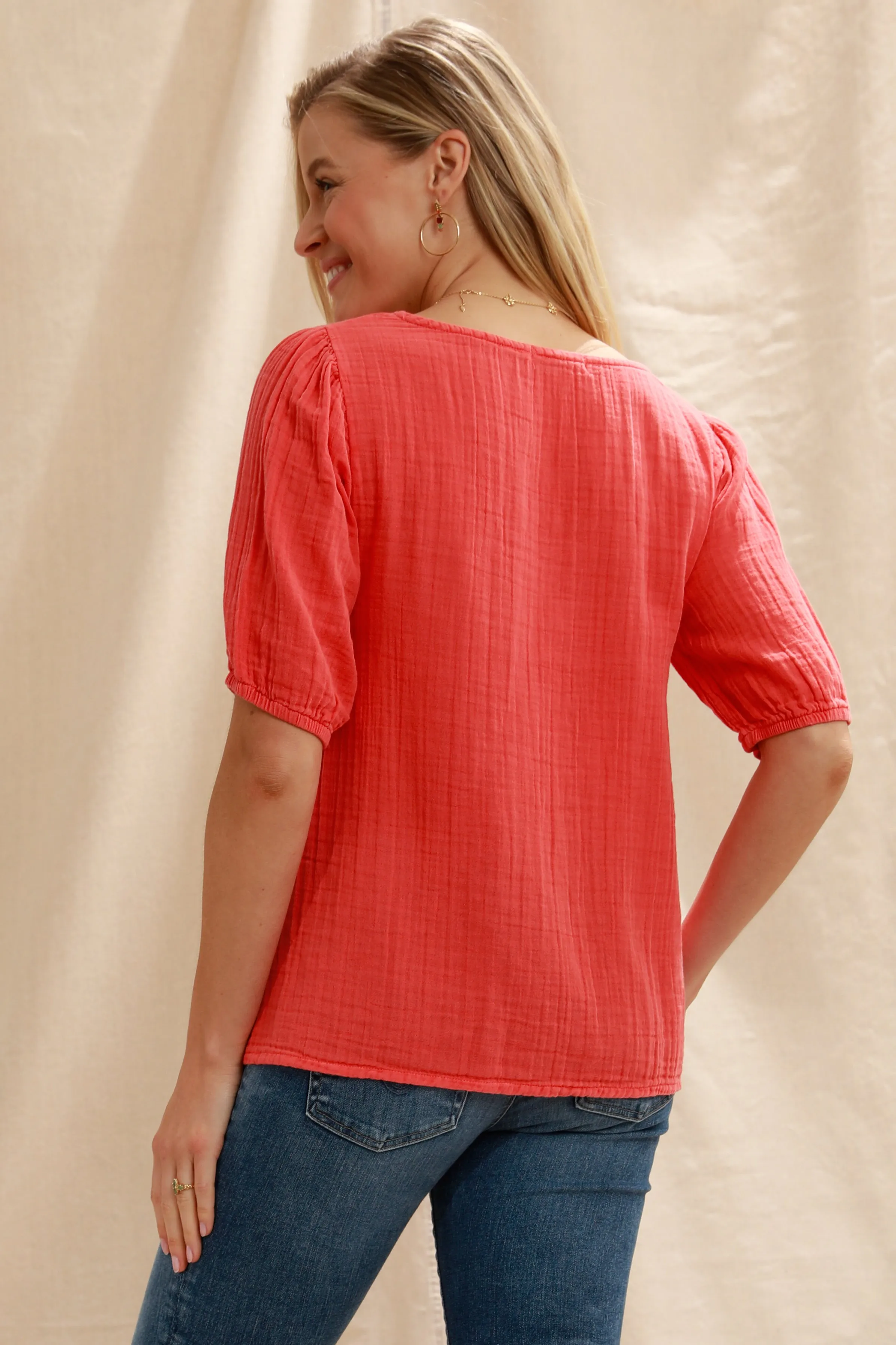 Half Puff Sleeve Top