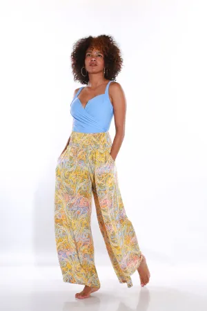 Happy Pants wide leg Boho palazzo pants - tuscany