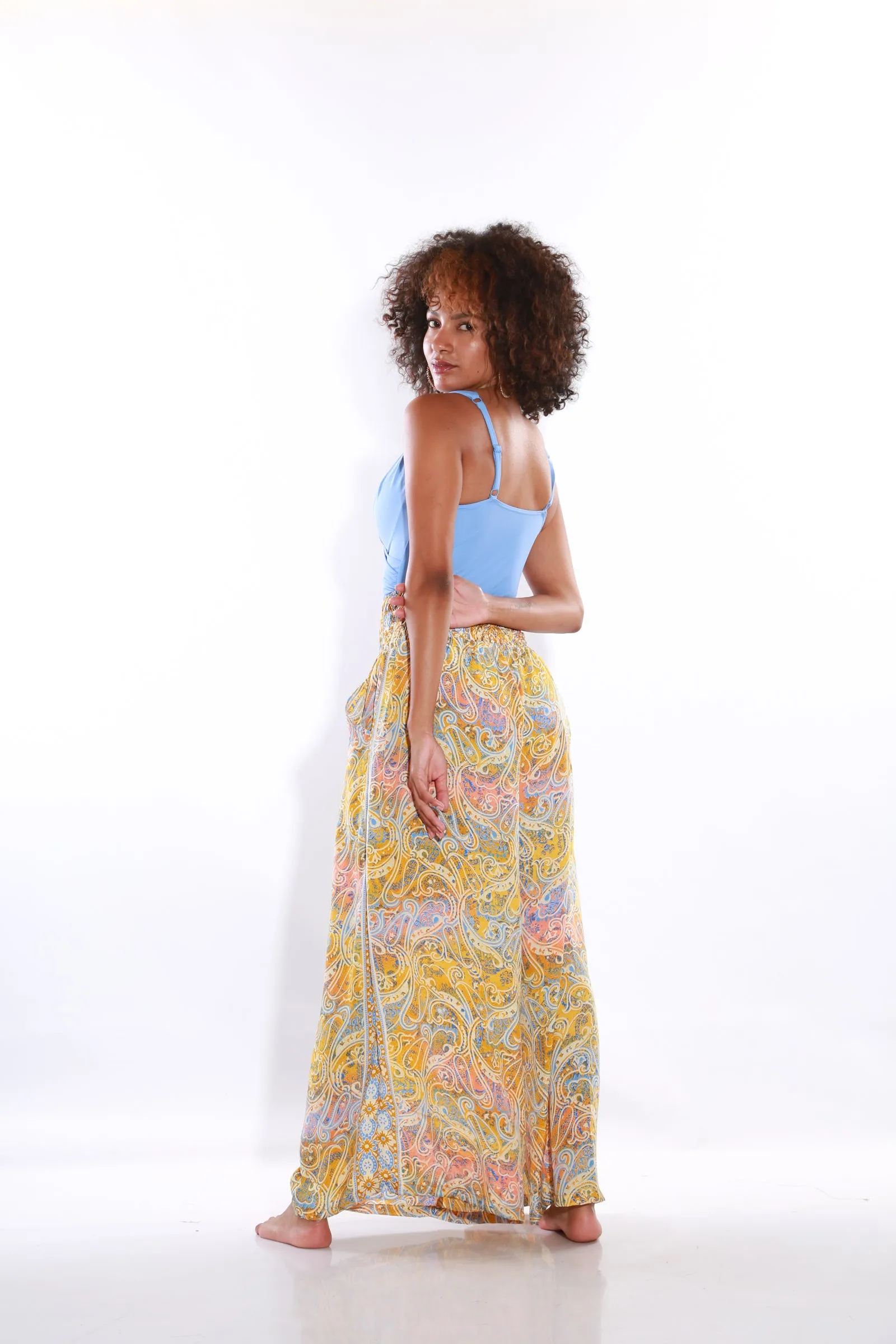 Happy Pants wide leg Boho palazzo pants - tuscany