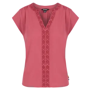 Hara Cap Sleeve Top - Light Mineral Red