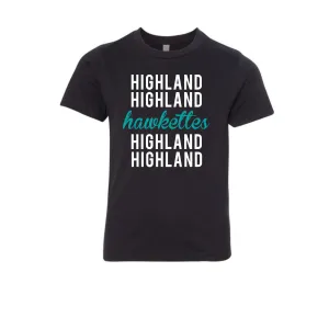 Highland Hawkettes - Script - Kids Tee