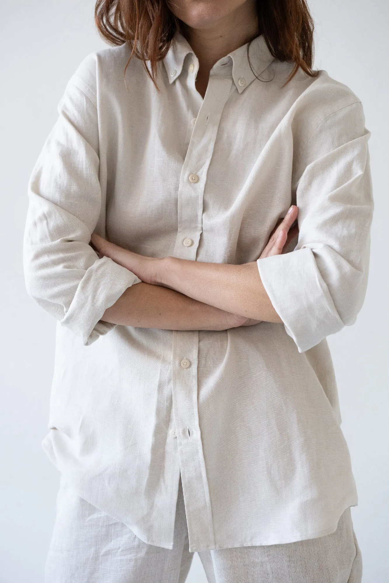 Hugo Unisex Linen Blend Shirt White