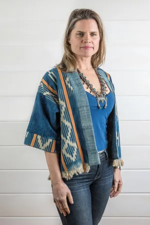 Indigo Ikat Haori Jacket