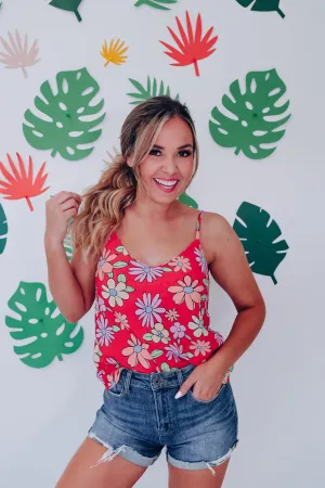 It's a Breeze Floral Cami Top - Red