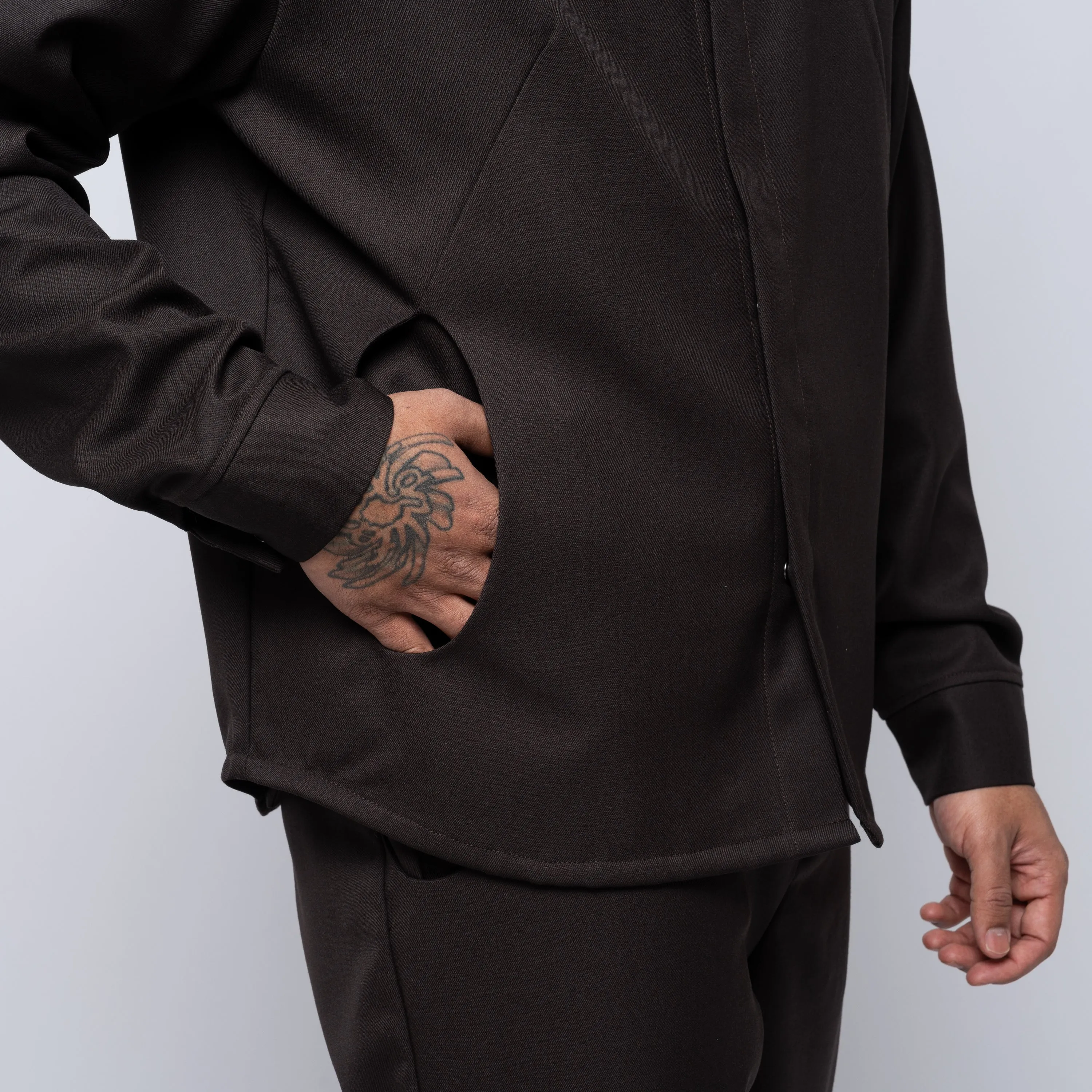 Jeongli Twill Dart Shirt Brown