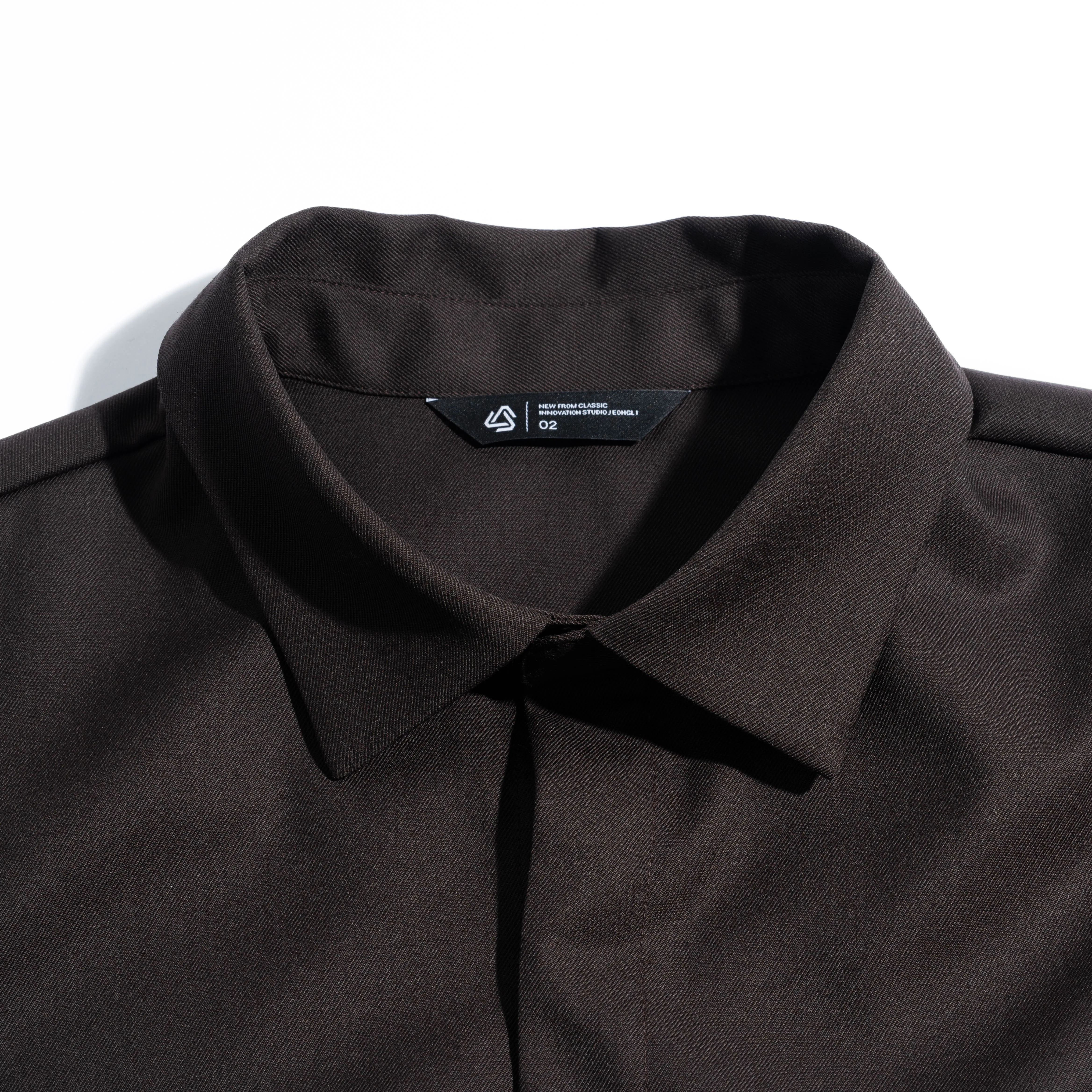 Jeongli Twill Dart Shirt Brown