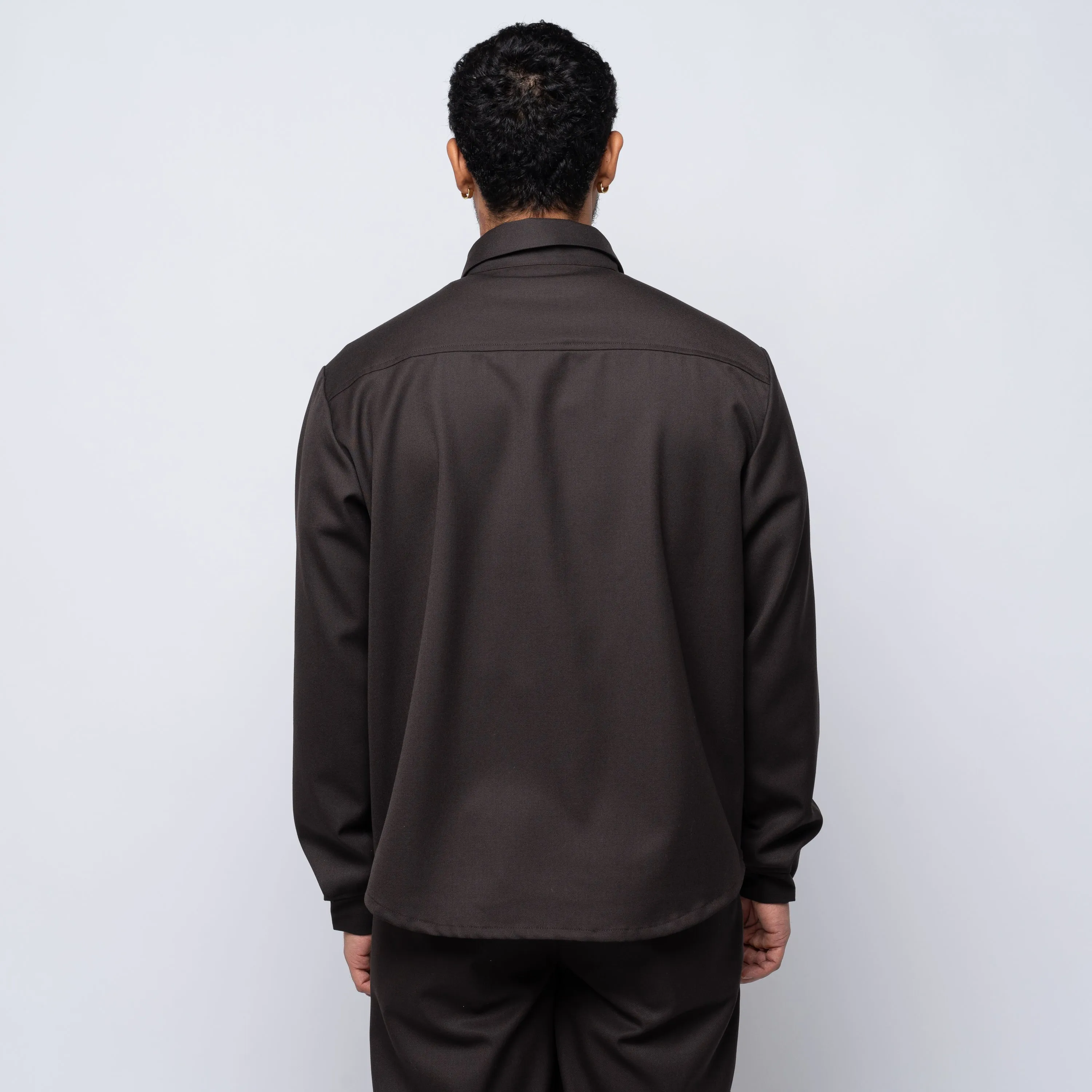 Jeongli Twill Dart Shirt Brown