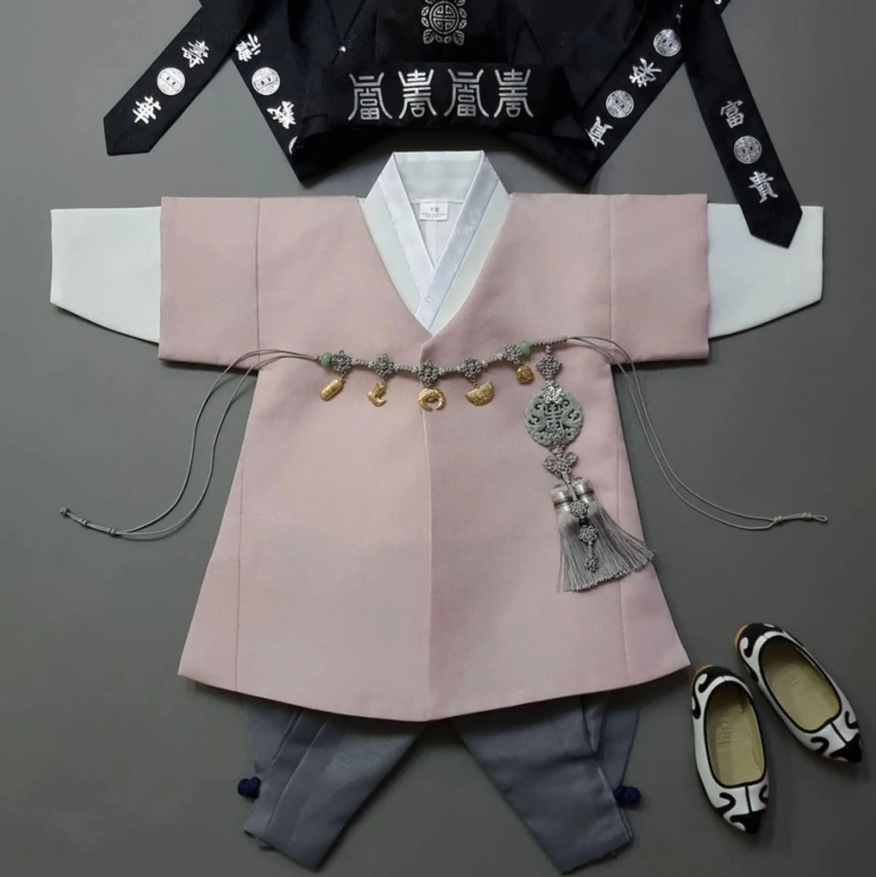Joon Indie Pink Solid Boy Hanbok (100D-10YR)