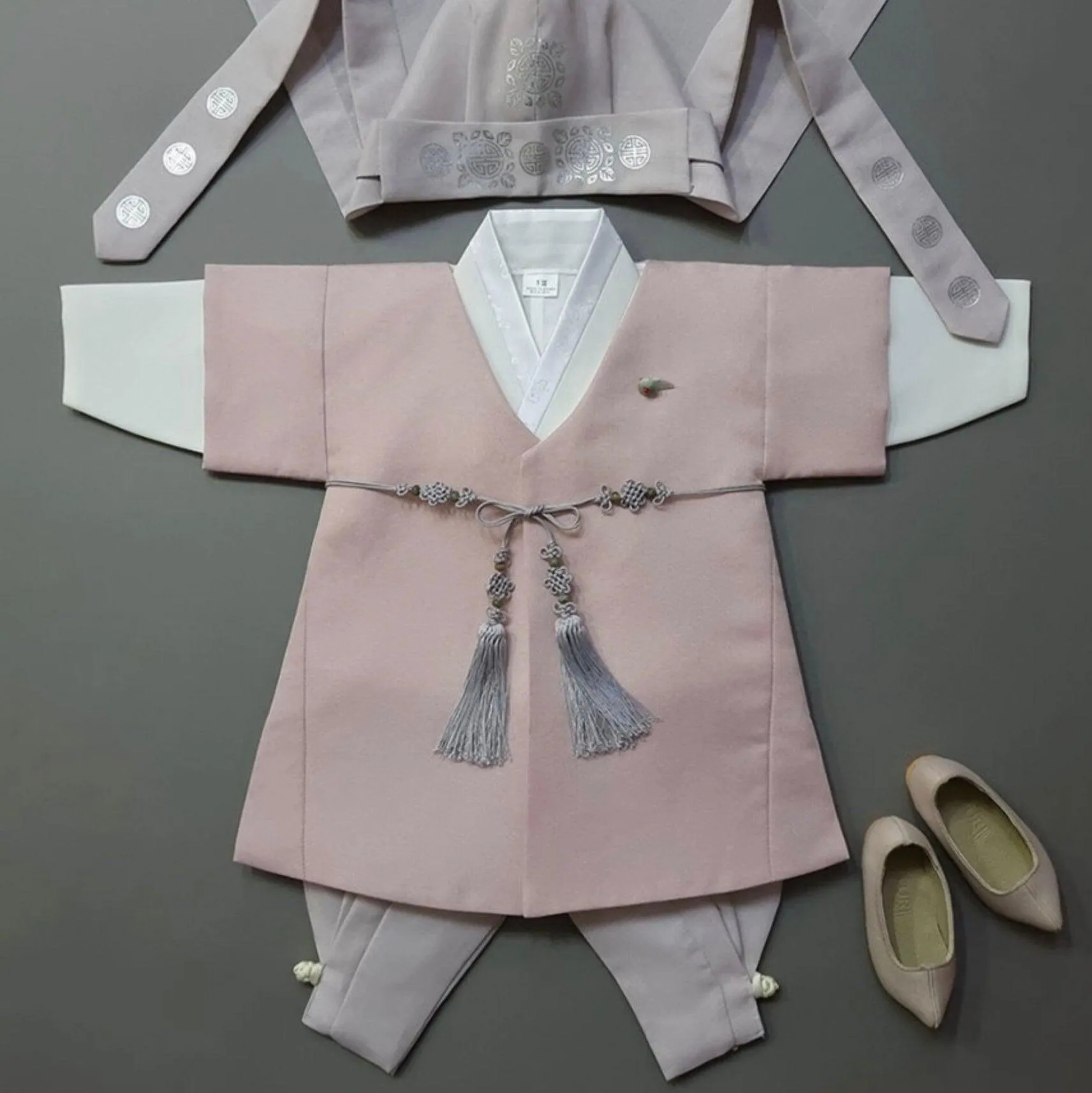 Joon Indie Pink Solid Boy Hanbok (100D-10YR)