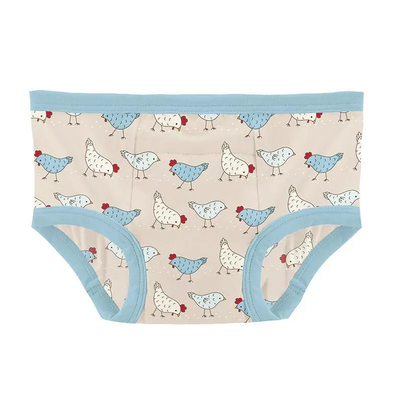 KicKee Pants Training Pants - Latte Chickens