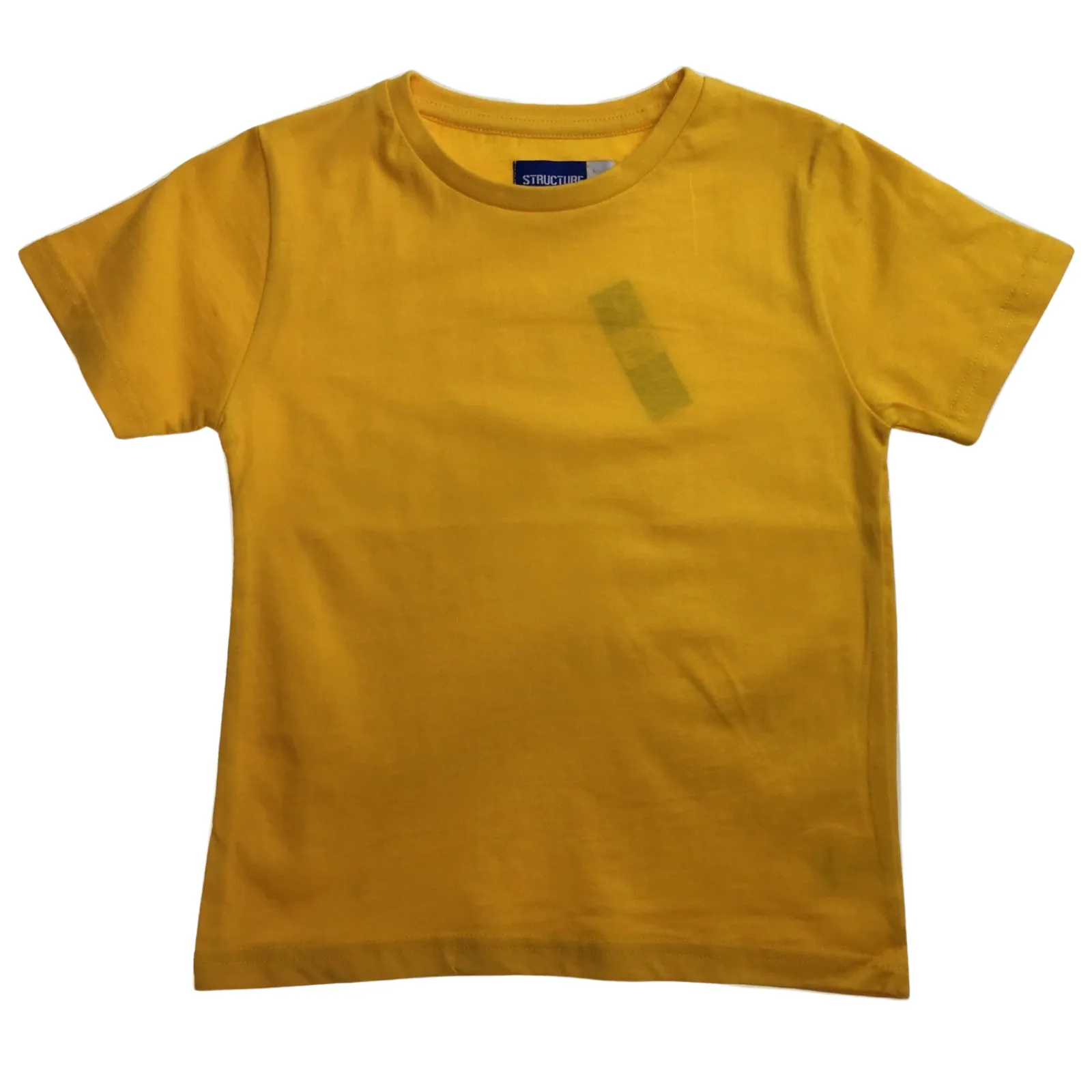 KIDS PLAIN T SHIRT Childrens Child 100% COTTON Boys Girls Basic Blank Tee Top - Gold - 6