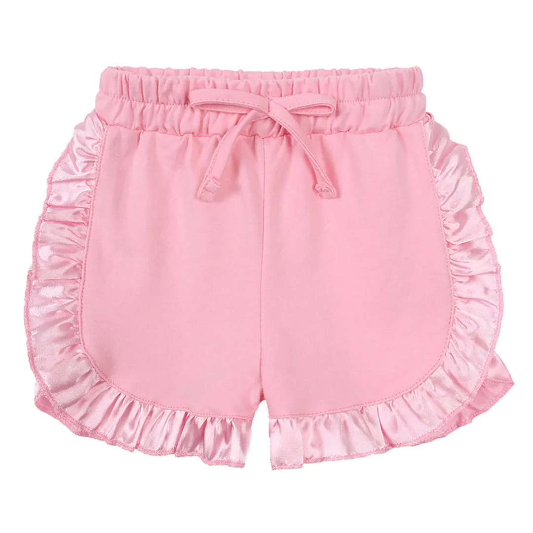 Kids Tales Ruffle Shorts and Tee Sets - Pink