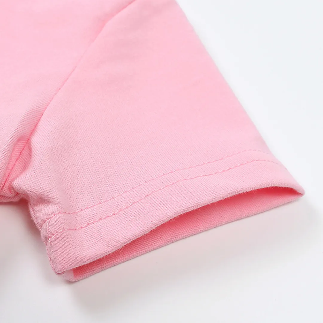 Kids Tales Ruffle Shorts and Tee Sets - Pink