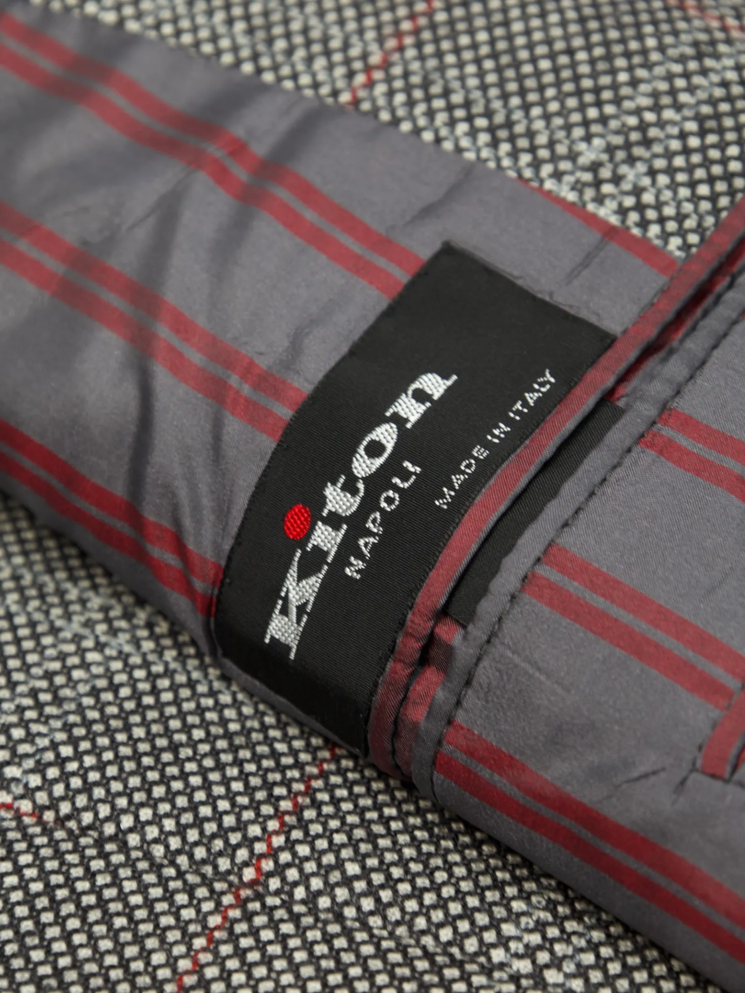Kiton Grey Cashmere Windowpane Jacket