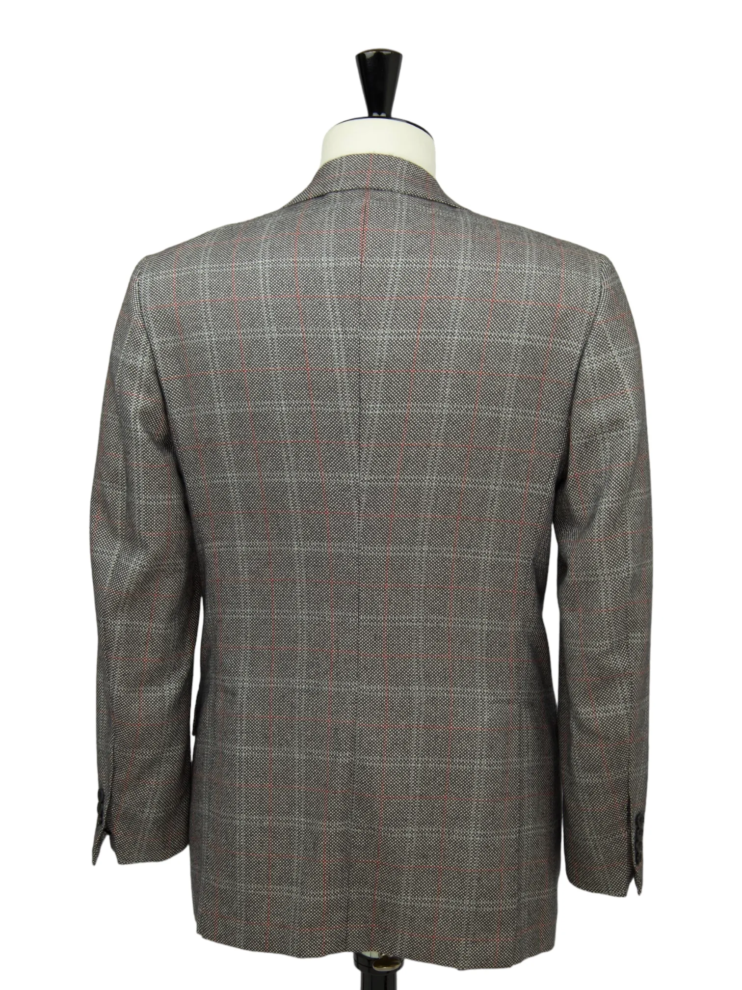 Kiton Grey Cashmere Windowpane Jacket