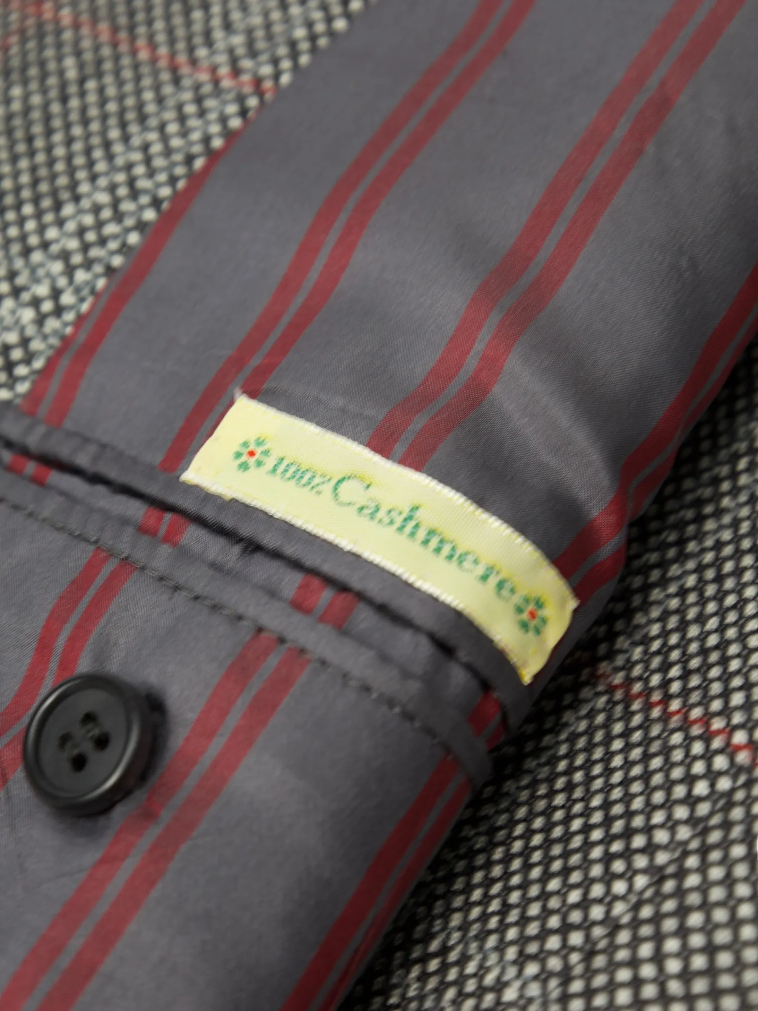 Kiton Grey Cashmere Windowpane Jacket