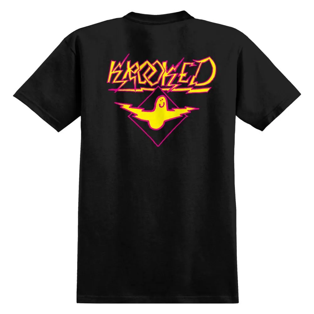 Krooked T-Shirt Bird Lightening - Black / Magenta / Yellow Prints