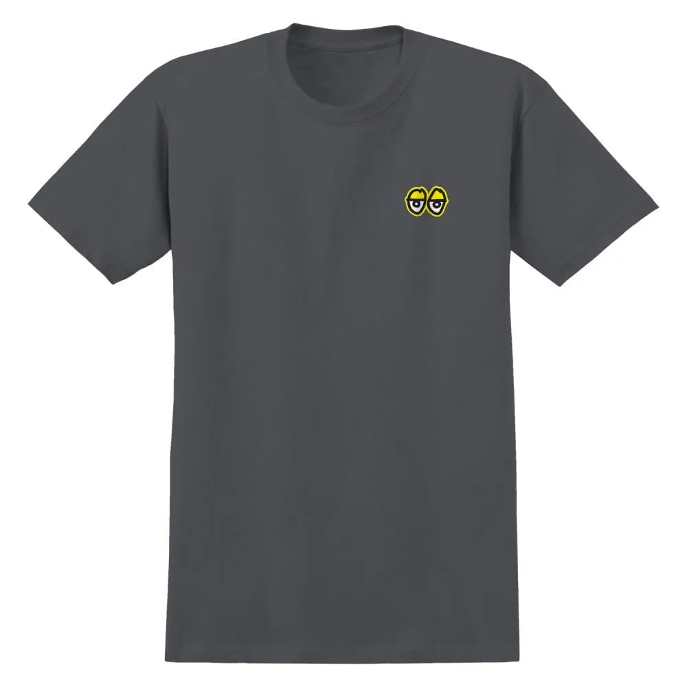 Krooked T-Shirt Strait Eyes - Charcoal / Yellow / White / Black