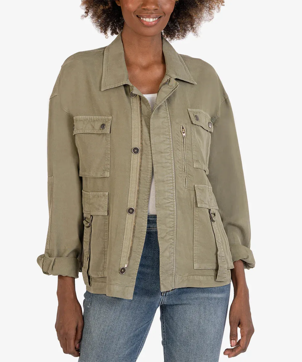 Kut From the Kloth Ingrid Utility Olive Green Jacket