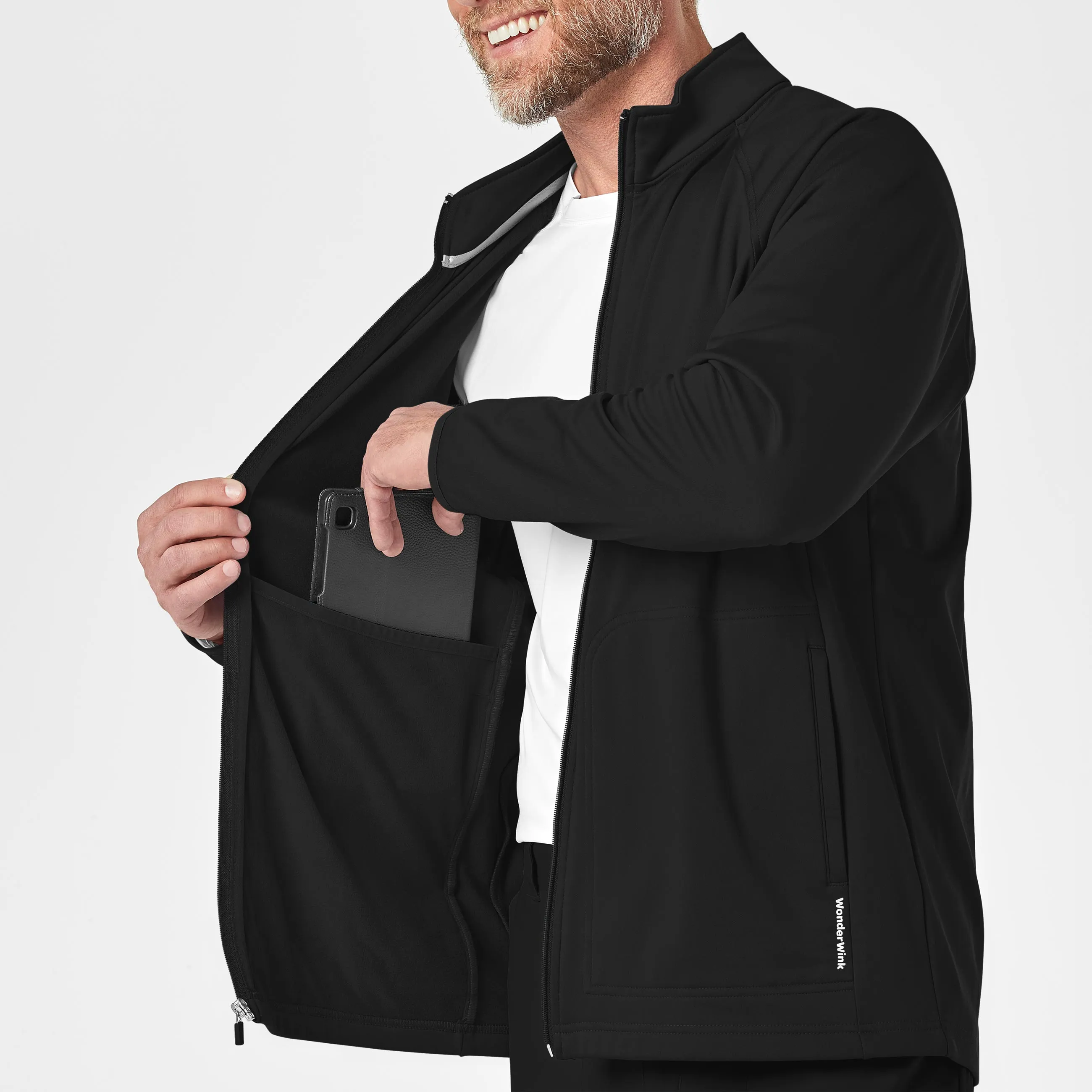 Layers 8309 Men's Fleece Full Zip Jacket Black