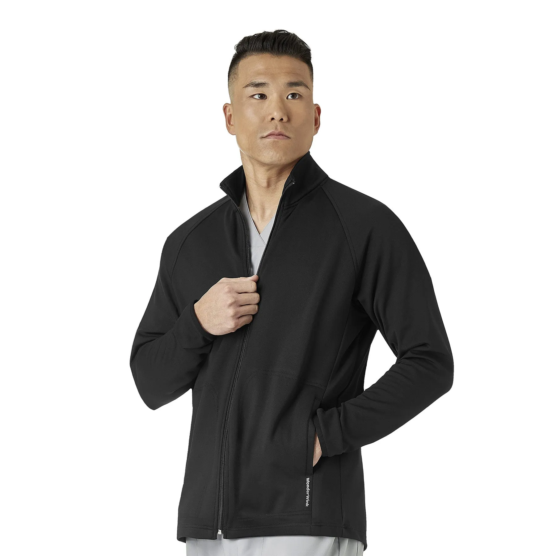 Layers 8309 Men's Fleece Full Zip Jacket Black