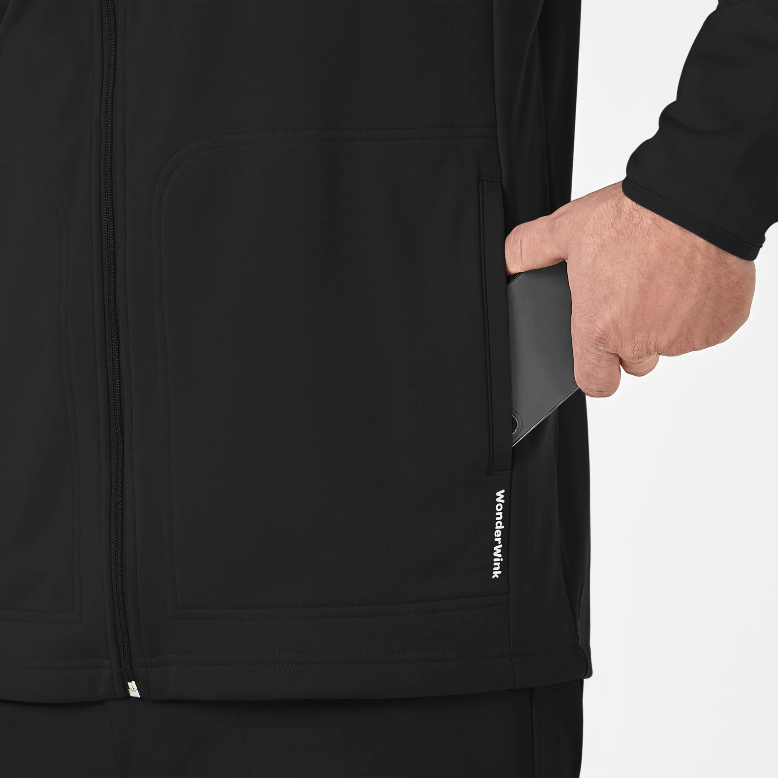 Layers 8309 Men's Fleece Full Zip Jacket Black