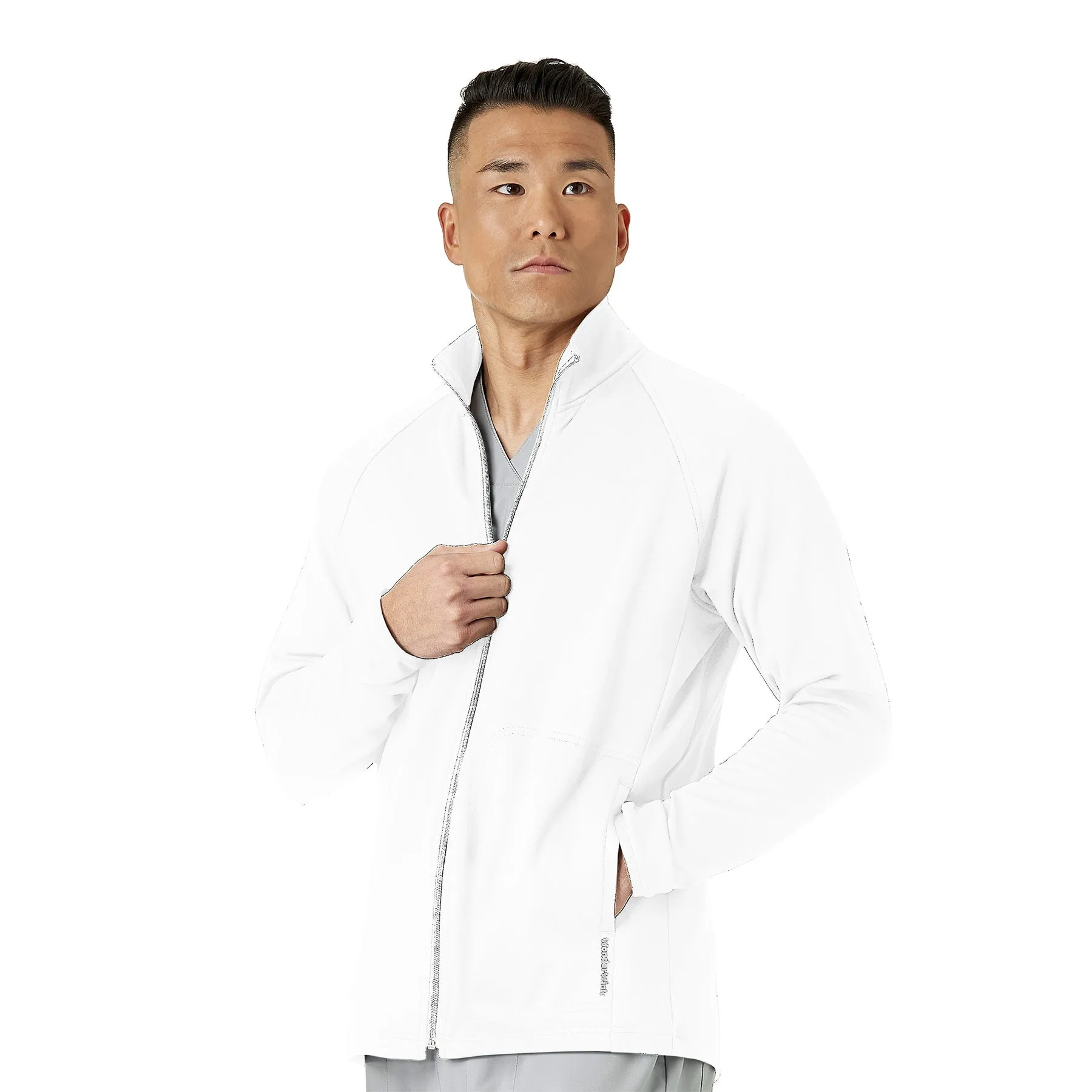 Layers 8309 Men's Fleece Full Zip Jacket White