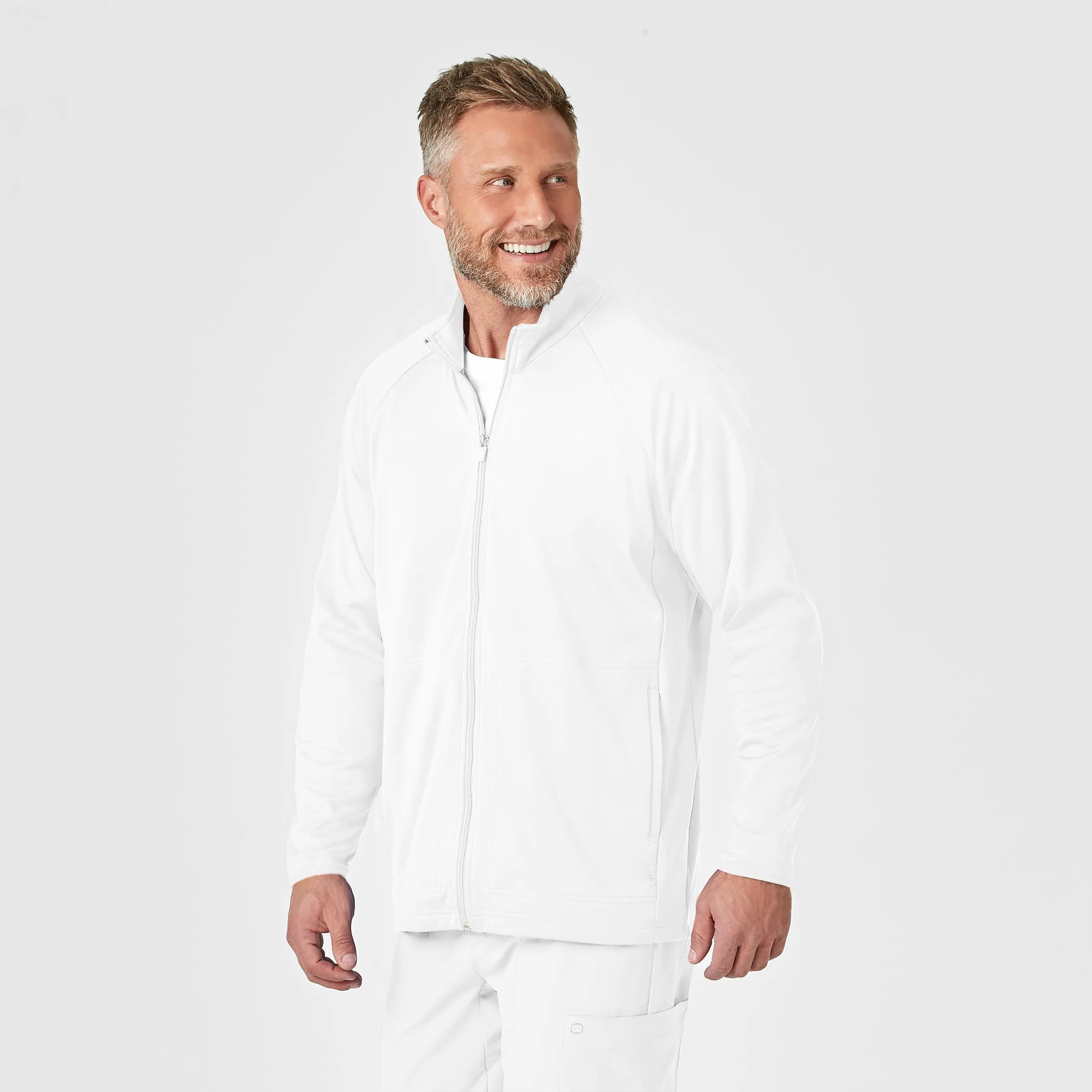 Layers 8309 Men's Fleece Full Zip Jacket White