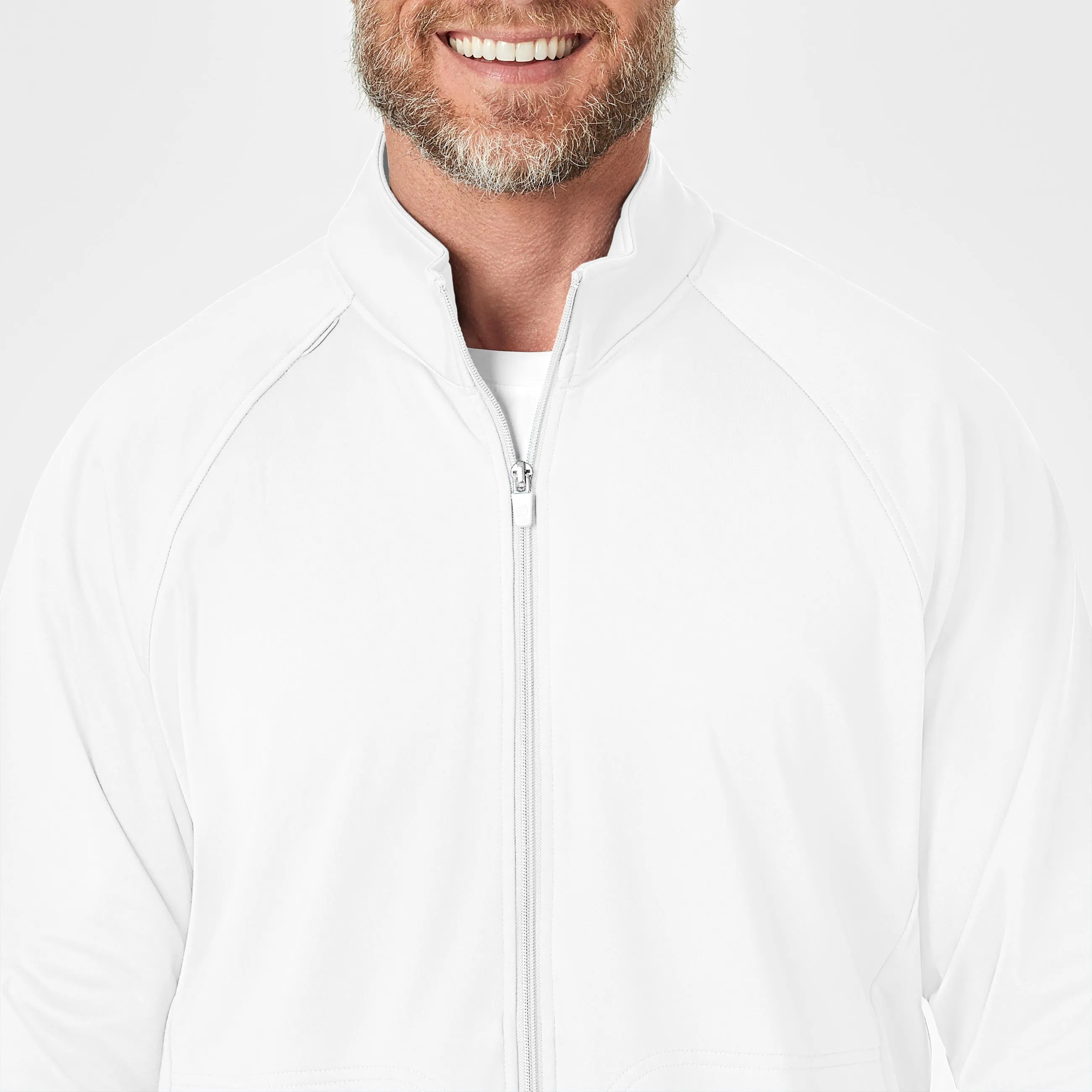 Layers 8309 Men's Fleece Full Zip Jacket White