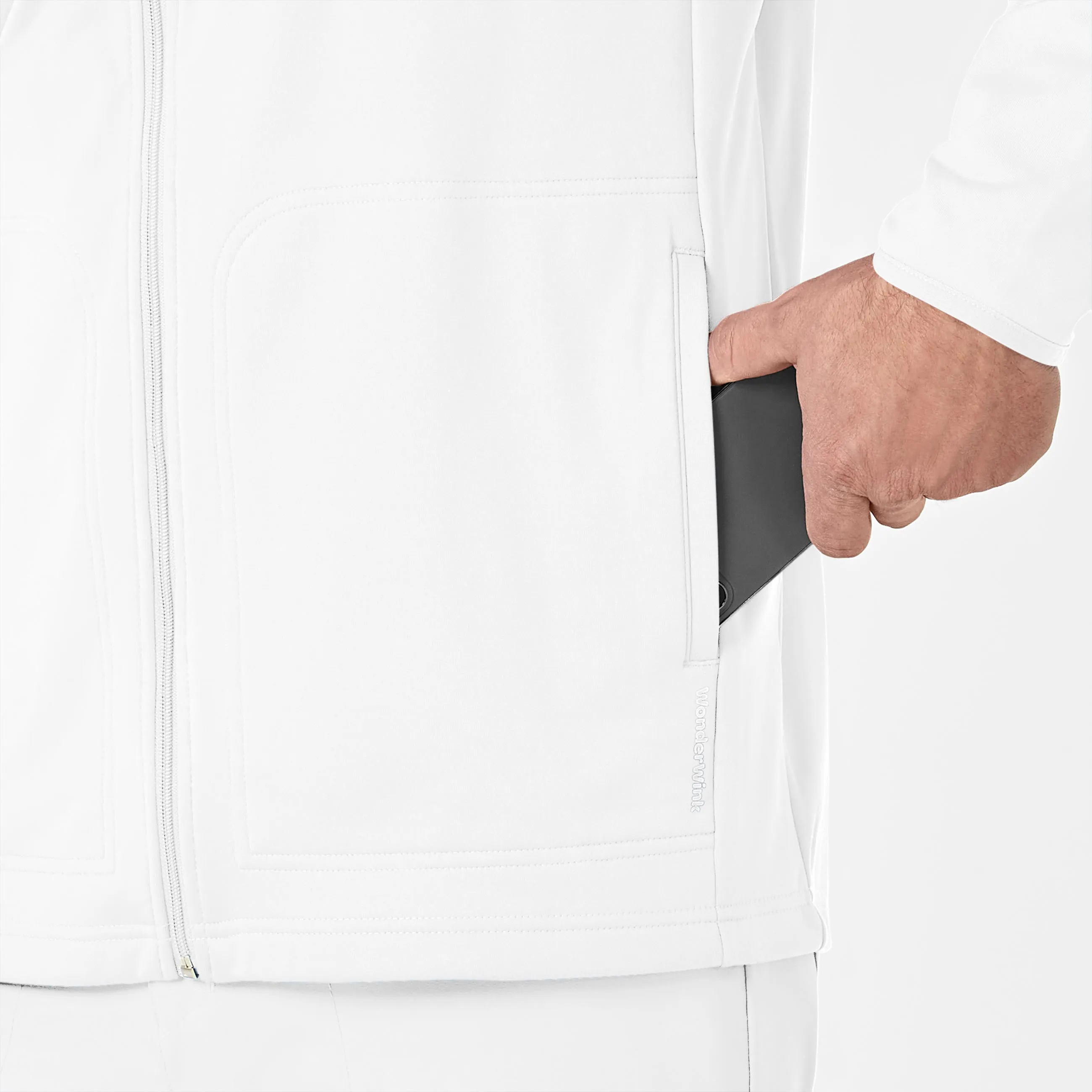 Layers 8309 Men's Fleece Full Zip Jacket White