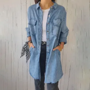 Liam™ - Chic Oversized Denim Blazer