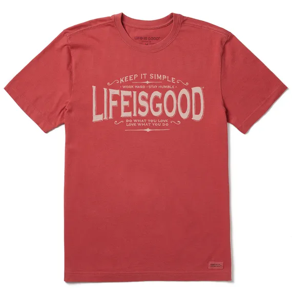 Life Is Good Men's Tee, Faded Red (Size L)