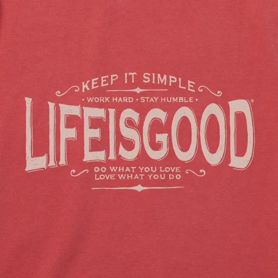 Life Is Good Men's Tee, Faded Red (Size L)